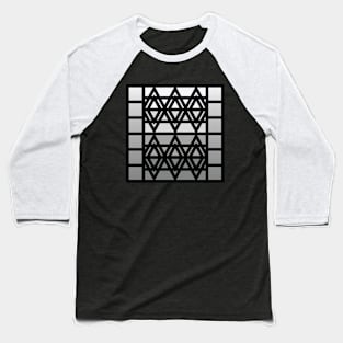 “Dimensional Crystal” - V.1 Grey - (Geometric Art) (Dimensions) - Doc Labs Baseball T-Shirt